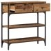 Mesa Consola  Madera Vieja 72,5x25x75 cm Madera de Ingeniería y Acero