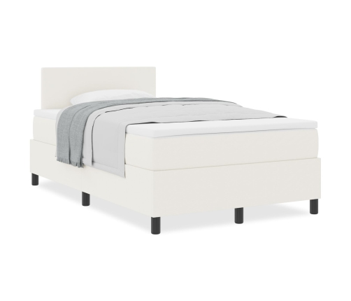 Cama con Box Spring  con Colchón Crema 120x200 cm Tela de Pana