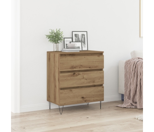 Aparador con Cajones de Roble Artesanal 60x35x70 cm Madera Engineered