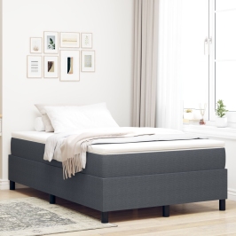 Cama con Box Spring y Colchón Gris Oscuro 120x200 cm Tela de Corduroy