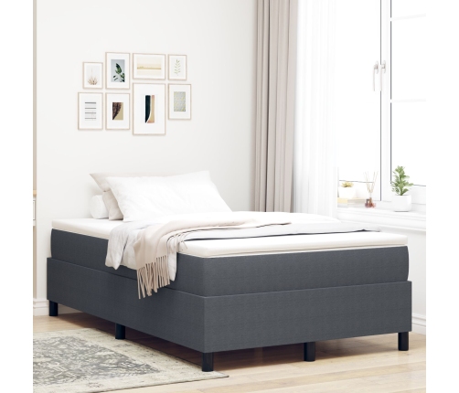 Cama con Box Spring y Colchón Gris Oscuro 120x200 cm Tela de Corduroy