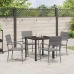 Juego de Comedor de Jardín de 5 Piezas Gris Poliratán