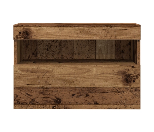 Mueble de TV de pared con luces LED Madera vieja 60x30x40 cm