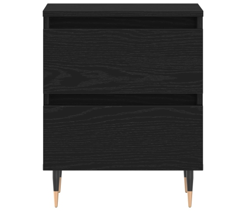 Mesas de Noche 2 pcs Negros de Roble 40x35x50 cm Madera Ingenierizada