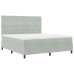 Cama Box Spring  con colchón Gris Claro Super King Terciopelo