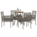 Conjunto de Muebles de Comedor  Conjunto de 5 Gris Ratán, Vidrio