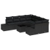 Conjunto de Sofá de Jardín 9 Piezas Negro