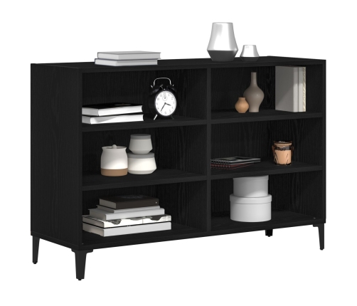 Mueble de almacenamiento Negro Roble 103,5x35x70 cm Madera elaborada