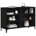 Mueble de almacenamiento Negro Roble 103,5x35x70 cm Madera elaborada