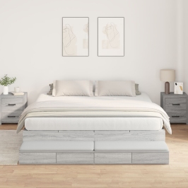 Estructura de Cama  Gris Sonoma 200x200 cm