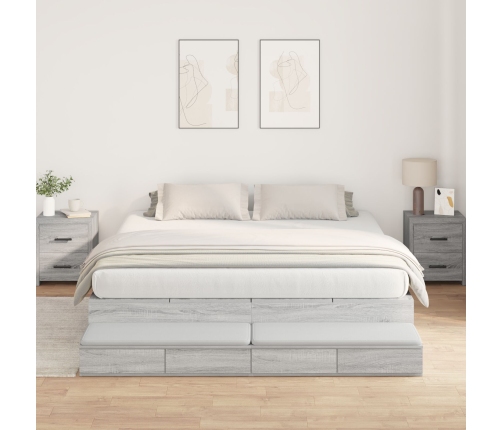 Estructura de Cama  Gris Sonoma 200x200 cm