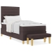 Cama con Sommier  con Colchón y Banco Marrón Oscuro 100x200 cm Tela