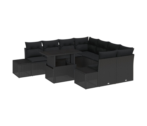 Juego de Sofá de Jardín Conjunto de 9 Negro
