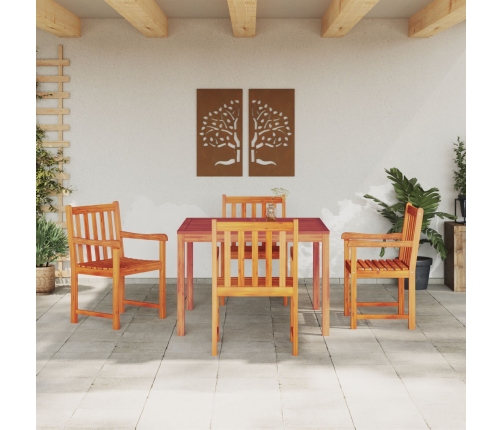 Juego de Comedor para Jardín de 5 Piezas de Madera Maciza de Acacia