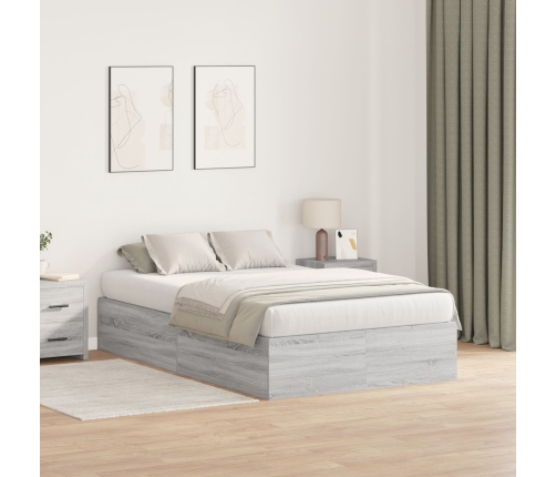 Estructura de Cama de Almacenamiento  Gris Sonoma 120x200 cm