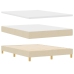 Cama con Box Spring  y Colchón Crema 140x200 cm Tela