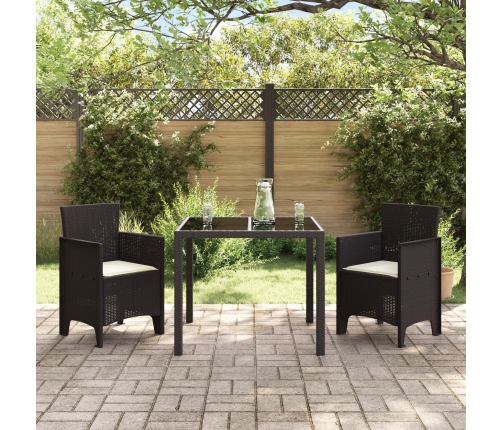Sillas de jardín con cojines 2 pcs Marrón Poliratán