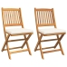 Sillas de Jardín Plegables  con Cojín Blanco 2pcs de Madera de Acacia Sólida