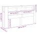 Cabecero de Almacenamiento  con Luces LED Roble Negro 200x18,5x103,5 cm