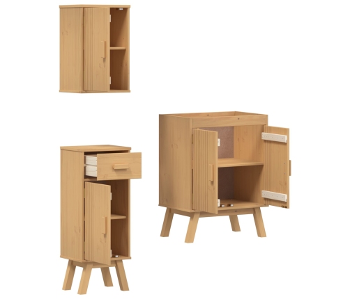 Juego de muebles de baño de pino de 3 piezas