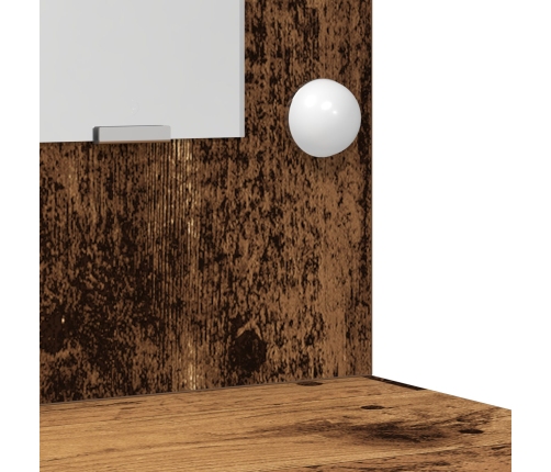 Juego de Tocador de 3 Piezas  con LED en Acabado Madera Vieja