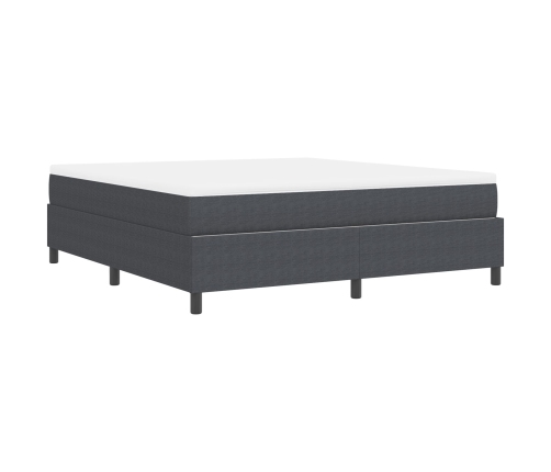 Cama con somier  con colchón gris oscuro super king tela de corduroy