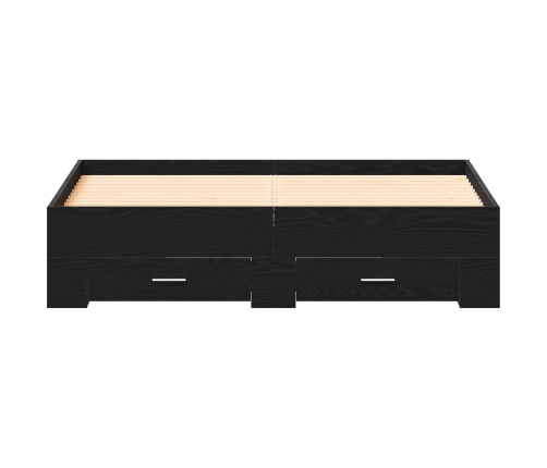 Cama con Cajones  Negro Roble 135x190 cm Madera Engineered