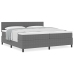 Cama Box Spring con Colchón Gris 200x200 cm Tela de Pana