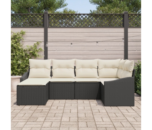 Set de comedor de jardín  Conjunto de 6 Beige, Negro