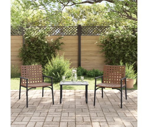 Sillas de jardín  2 pcs Negro 79x56x73,5 cm Ratán Poliéster