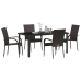 Set de comedor de jardín de 5 piezas Marrón Poliratán