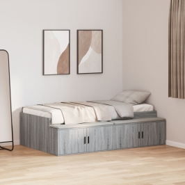 Estructura de Cama de Almacenamiento  Gris Sonoma 90 x 200 cm