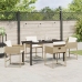 Conjunto de Comedor de Jardín de 5 Piezas con Cojines Beige Ratan PE