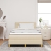 Cama con somier  con colchón y LED crema 120x200 cm tela