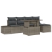 Conjunto de Sofás de Jardín  6 Piezas Beige Ratán y Poliéster