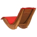 Tumbona Set de 2 Rojo Madera y Tela Estándar Plegable