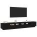 Mueble para TV  con luces LED Negro Roble 260x35x40 cm de madera