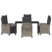 Conjunto de Comedor de Jardín de 5 Piezas Gris Ratán Poliéster