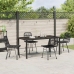Juego de 5 Sillas de Comedor de Jardín Negras de Poliratán