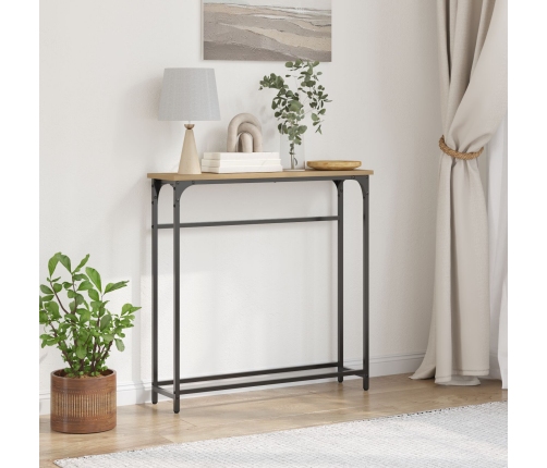 Mesa Consola  Artisan Roble 75x19,5x75 cm Madera Contrachapada y Acero