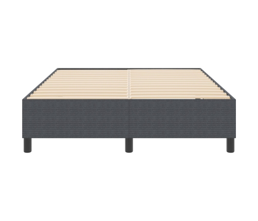 Cama de muelles  Gris Oscuro 140x200 cm Tela de Corduroy