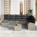 Conjunto de Sofá de Jardín  Conjunto de 9 Beige y Negro Ratan