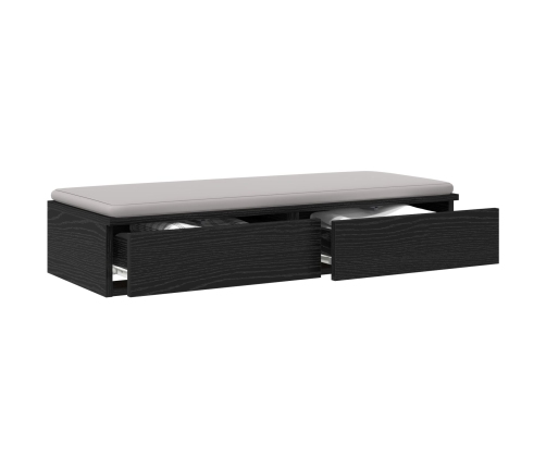 Cajones de cama  en negro, 75 x 36,5 x 16,5 cm, de madera contrachapada