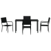 Set de Comedor Jardín  5 Piezas Negro Poliratán