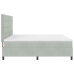 Cama Box Spring  con Colchón Gris Claro 200x200 cm Terciopelo