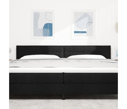 cabecero LED  Diseño de Líneas Negro 200 cm Tela