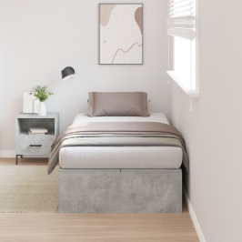 Estructura de cama de almacenamiento  Gris concreto 100x200 cm