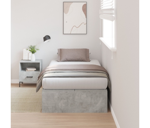 Estructura de cama de almacenamiento  Gris concreto 100x200 cm