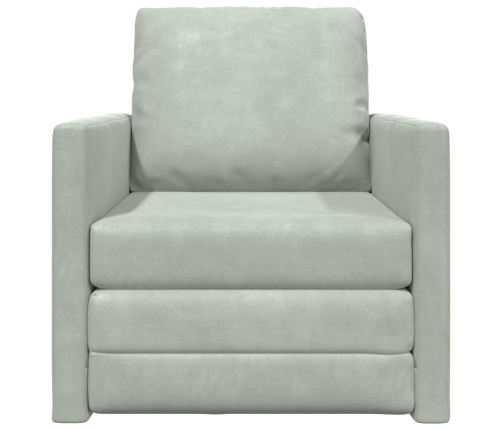 Sofá de suelo convertible  de terciopelo 74x77x81 cm Gris Claro