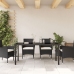 Mesa de Jardín  Negra 160x80x73 cm Vidrio Templado
